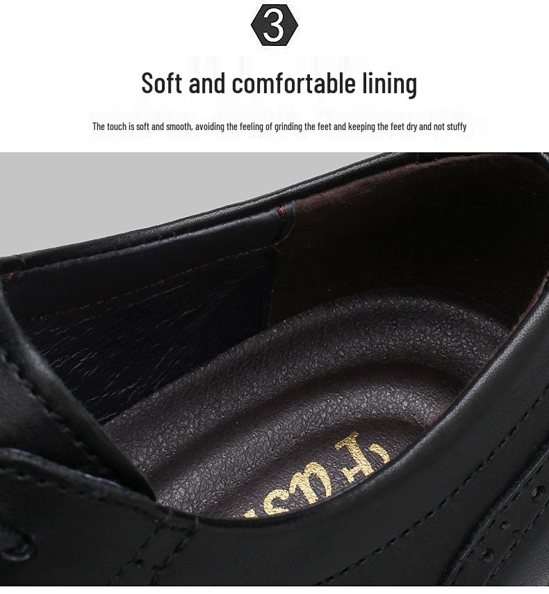 Men's Formal Brogue Leather Shoes - British Style, Large Size, Casual