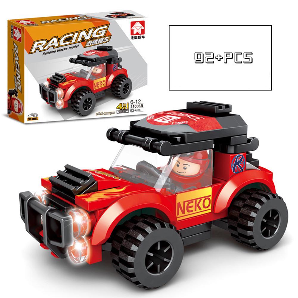 4 IN 1 City Racing Car Speed Champions Sports Building Blocks Bricks Classic Rally Super Racers F1 Great Vehicles kits toys