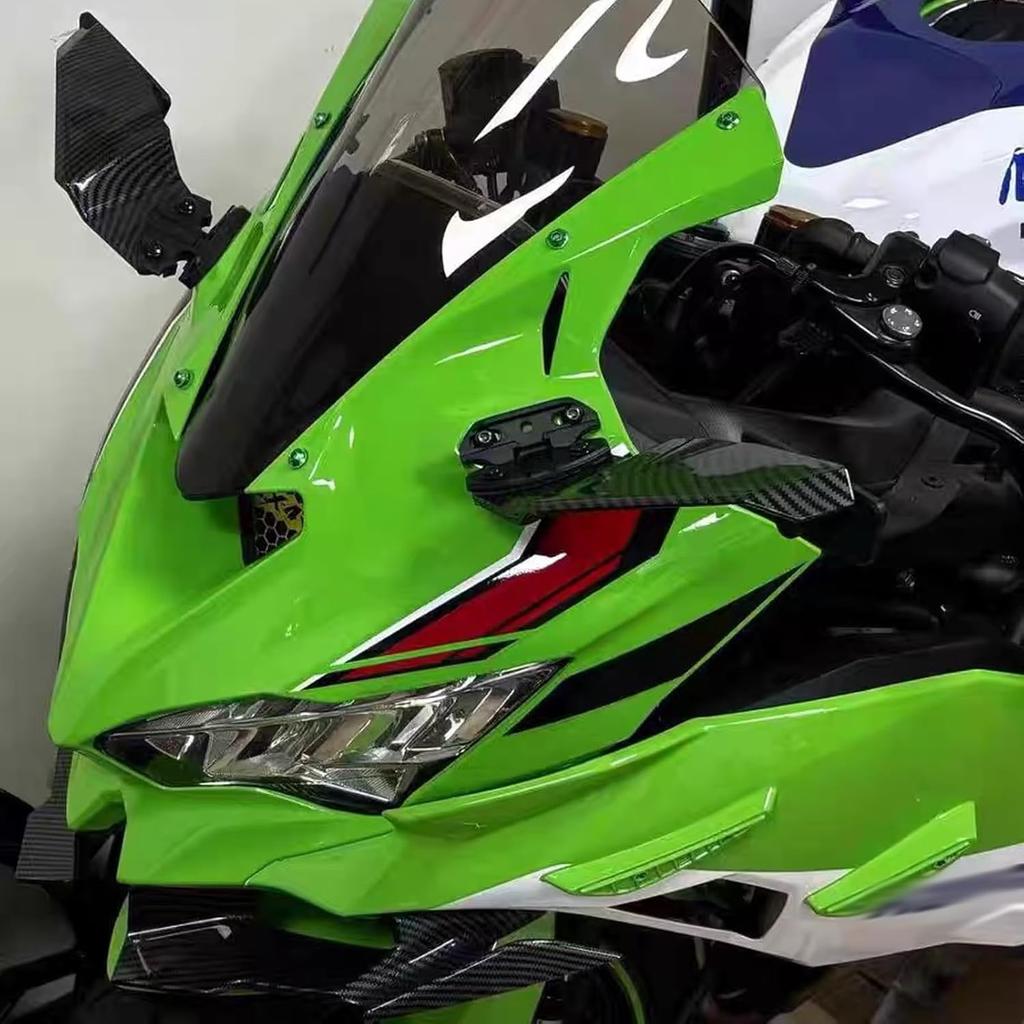 For ZX6R ZX636 ZX10R 2025 2024 Motorcycle Invisible Winglet Mirror Kit Adjustable Rearview Mirror Wind Wing Reflector Spoiler ZX-6R ZX-636 ZX-10R