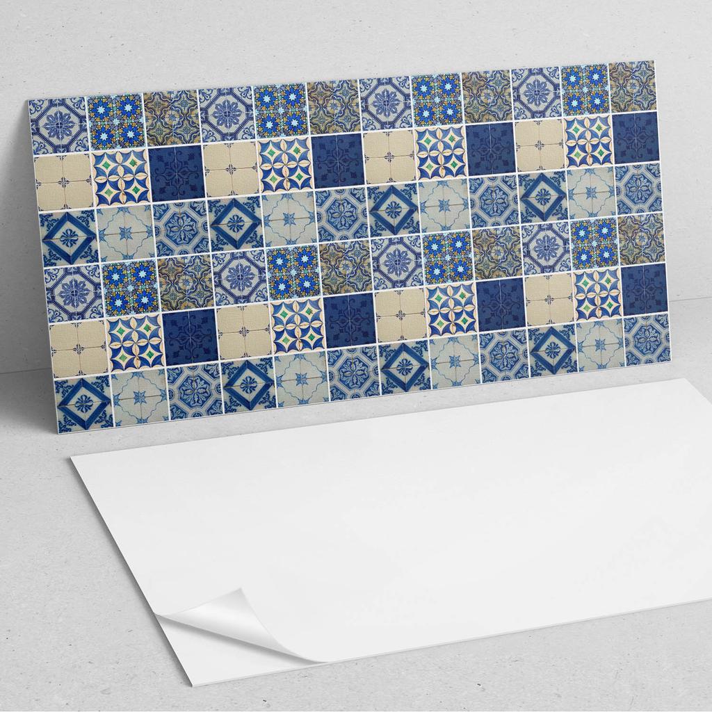 Ready-to-install printed vinyl panel 100x50 cm mosaic tile pattern