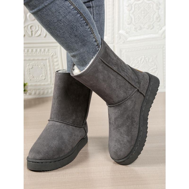Medium and High Snow Boots Women's Winter Velvet and Thicker, Thick-soled Warm Fur Integrated Cotton Shoes