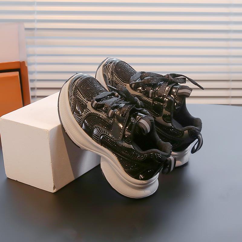 

Женские кроссовки-папы 2025 новинка цыганские стразы зарубежный стиль детские осенне-зимние спортивные дышащие женские туфли 30