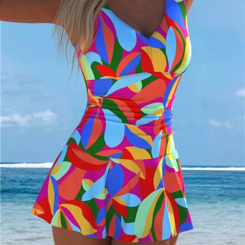 Costume da bagno intero sportivo da donna con gonna Costume intero