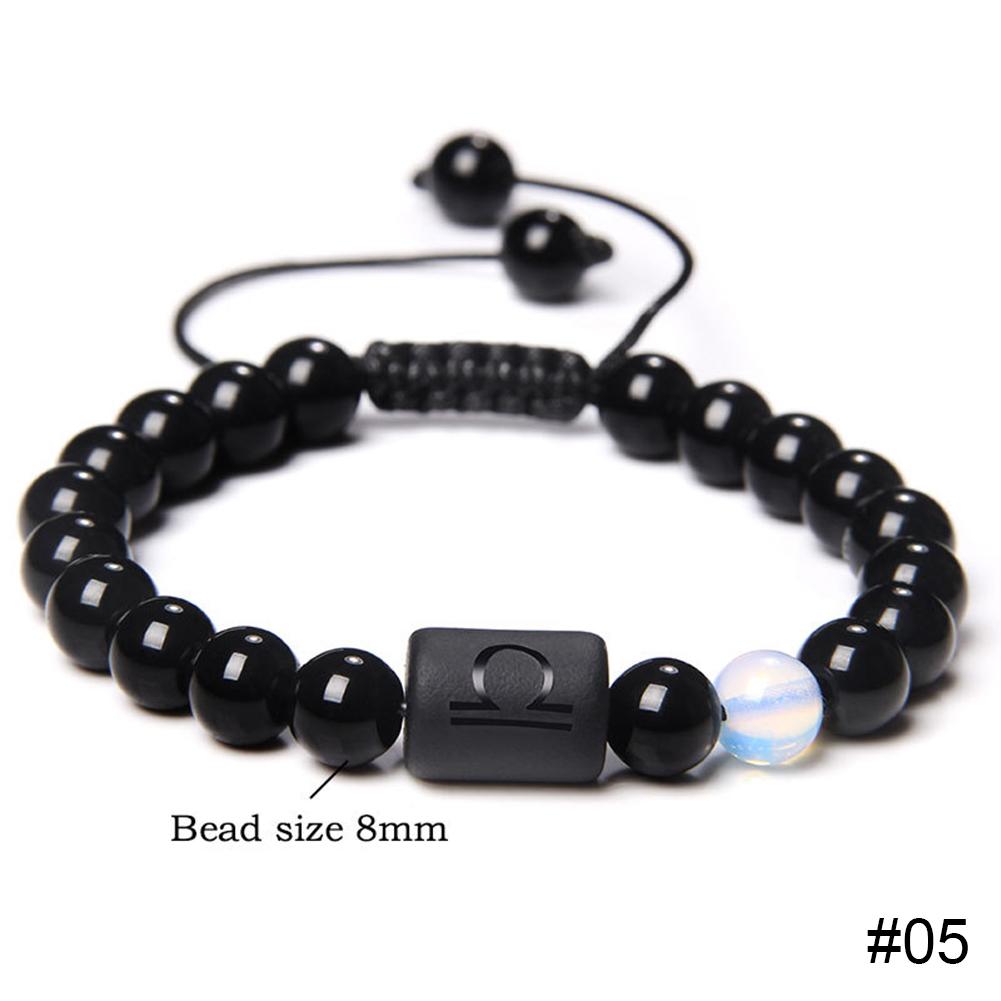 12 Constellations Woven Bracelet Creative Fashion Bracelet Adjustable Beaded Bracelet Jewelry Gift for Men Women