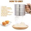 Kitchen Gadget for Cakes - Hand - Screened Sugar Mesh, Baking Sieve Strainer, Stainless Steel Flour Sieve Cup Powder Sieve Mesh