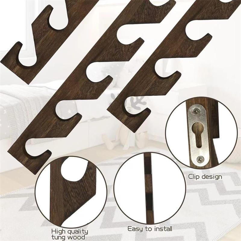 Hutständer aus Holz für Baseballkappen, Hutaufbewahrung Organizer Kleiderbügel Kappen Präsentationsständer für Tür Wohnzimmer Eingangsbereich Platzsparend