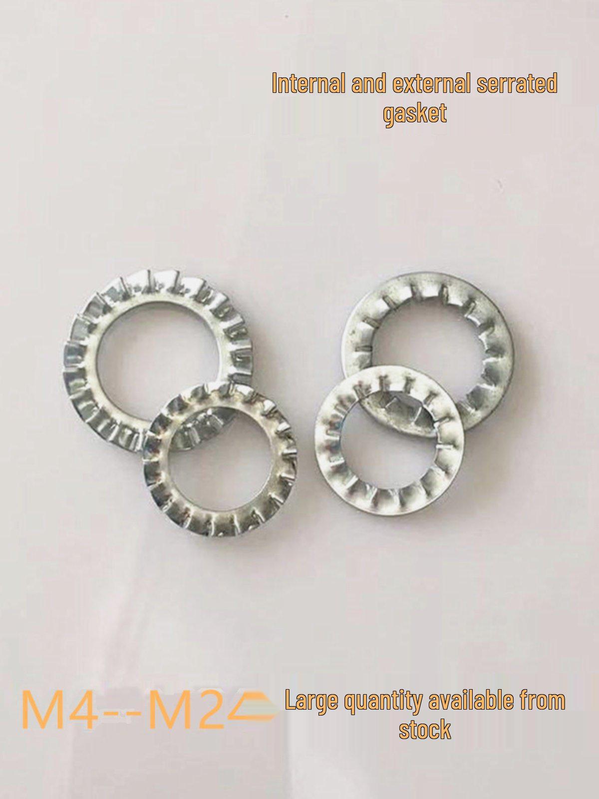 

Multi-Tooth Locking Serrated Washer: Galvanized with Internal/External Teeth (GB861.2/GB862.2) Anti-Slip Design M24 External Teeth (10 pcs)