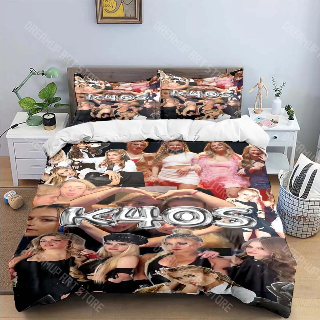 3PCS Europe Star Group K-k4os Bedding Set Single Twin Full King Size Musical Genius Bed Linen Adults Teens Bedroom Gift