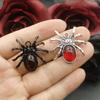 5pcs Silver Color 34.5x32mm Blood Red Tarantula Spider Charms Animal Pendant Fit DIY Handmade Metal Alloy Jewelry Accessories