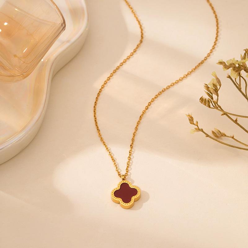 Gorąca Sprzedaż Naszyjnik Bransoletka Kolczyki Kwiat Koniczyny Trzyczęściowy Zestaw dla Kobiet