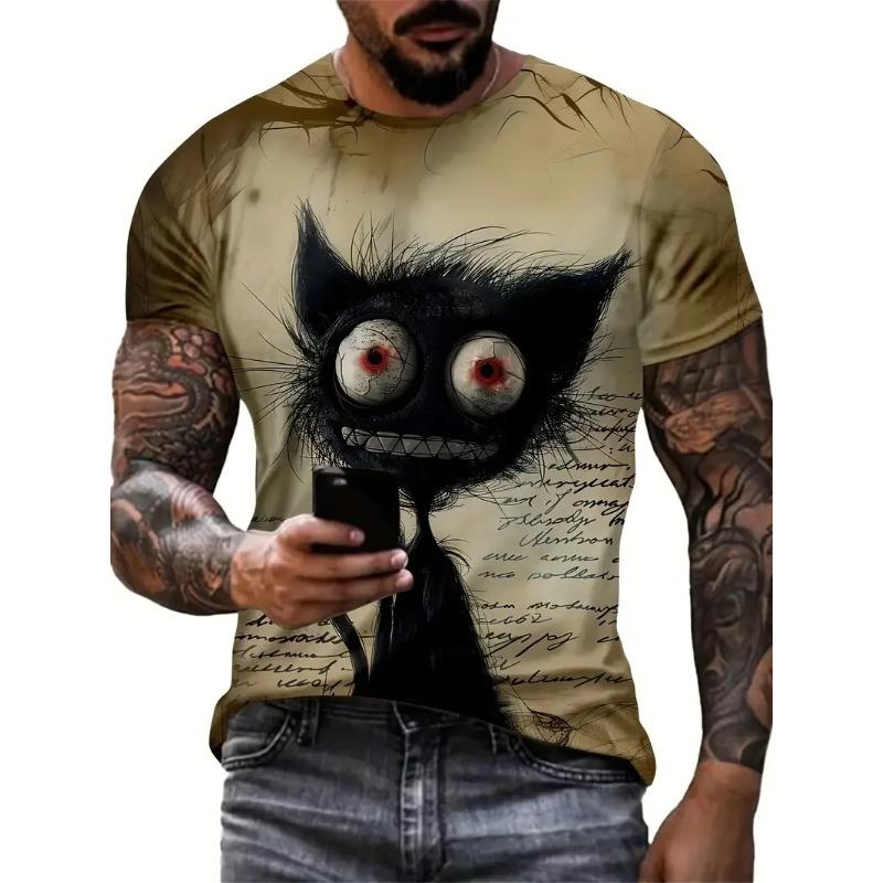 

Funny Cartoon Animal Print Casual Short Sleeve T-shirts Vintage T-Shirts XS