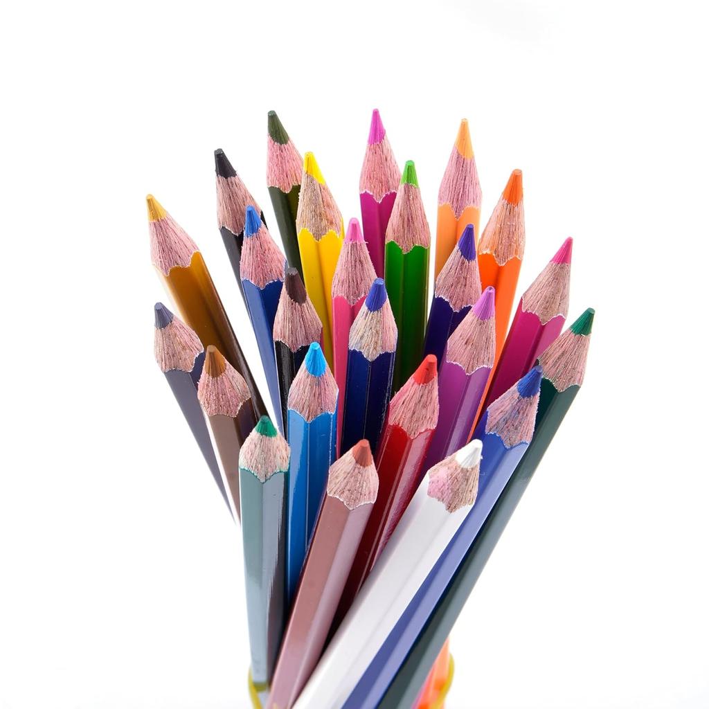 Apsara Colour Pencils 24 Full Size Set Brilliant Colours Hex Shape Easy Grip for School & College Art Drawing Use Art Set