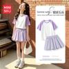MINISO Girls' Summer Cotton Short Sleeve Set