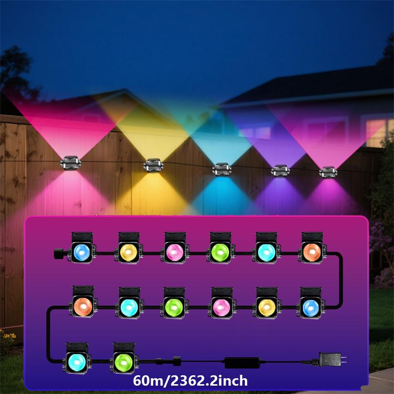 Smart RGB Outdoor Lights 50ft/100ft/200ft/200ft/300ft Smart RGBIC Eaves LED Lights Festival Flashing Lighting