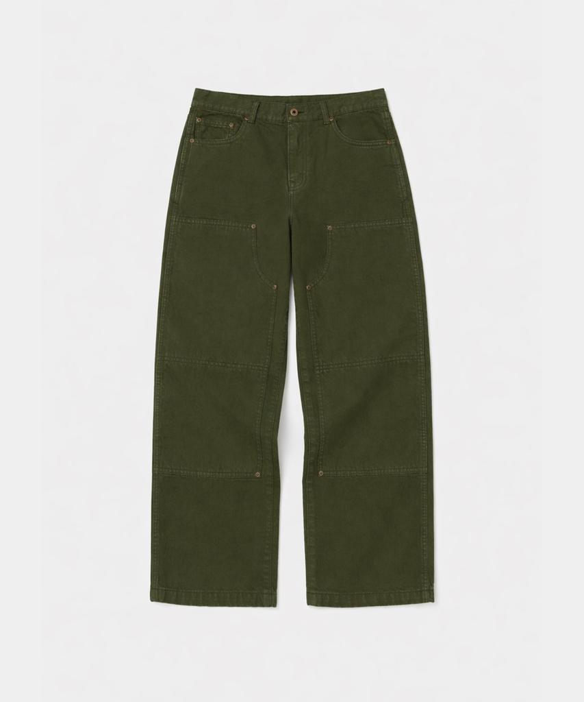 UNIFORM BRIDGE Dyeing Double Knee Pants Olive