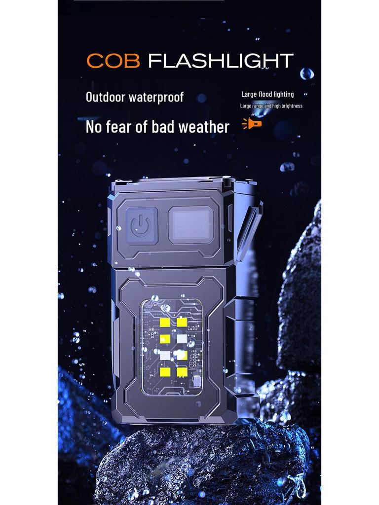 Cross-Border Type-C Keychain Flashlight: High Brightness, Dual Light Source, Mini Outdoor Night Light