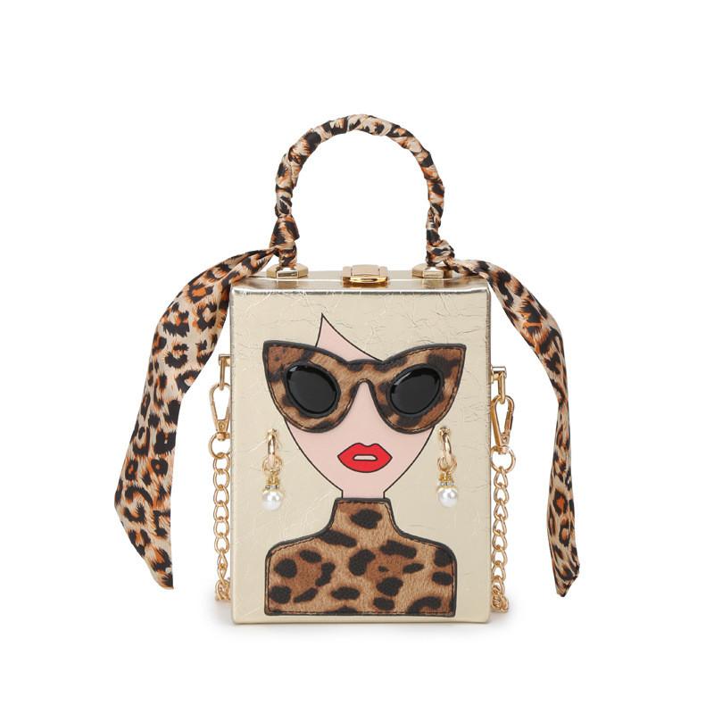 Leopard Print Box Bag With Pu Material For Daily Casual Women