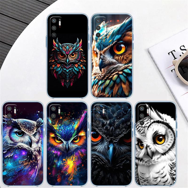 RP13 Cartoon Art Owl Transparent Phone Case for Motorola Moto Edge 20 30 40 50 S30 Fusion Ultra Pro Neo Lite + G200 G23