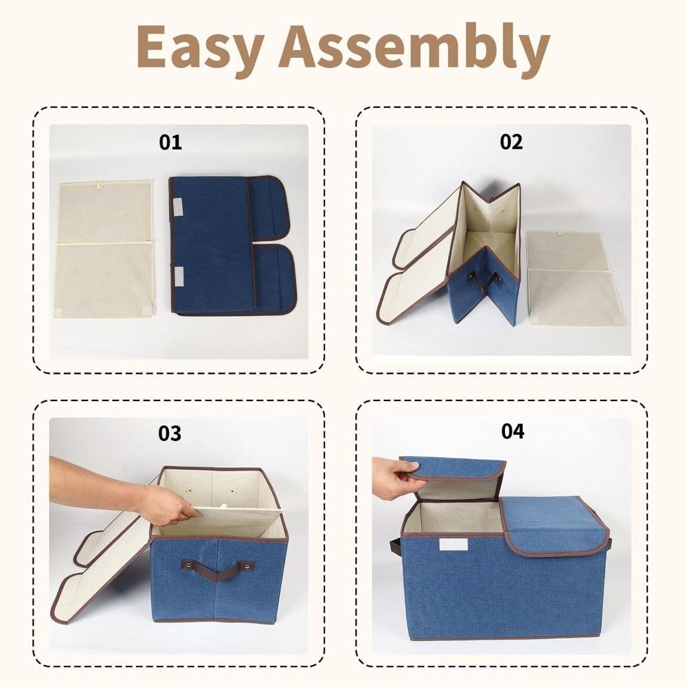 with Double-Lid Fabric Storage Box Dividers Home Storage Organizer  for Home Closet Office