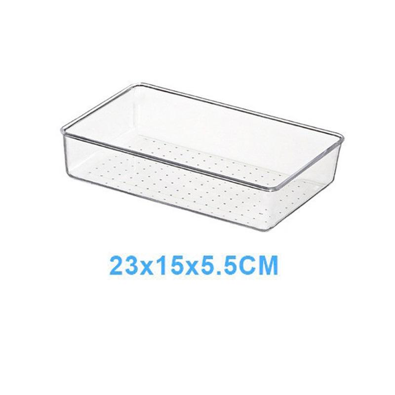 Průhledná plastová zásuvka a úložný box se přihrádkami pro drobnosti na toaletní stolek