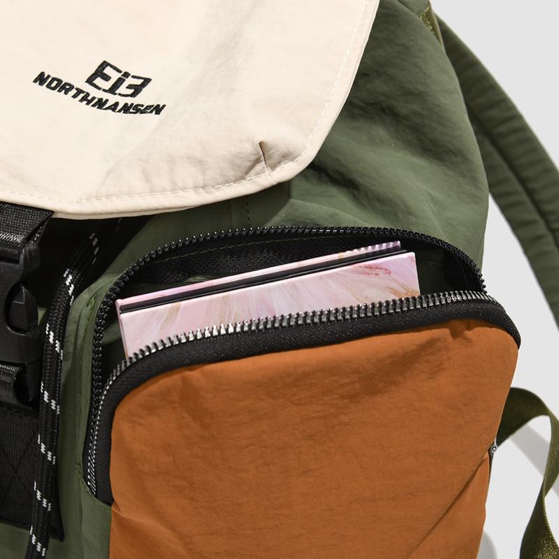 Color Block Student Schoolbag Men's Backpack Women's Large Capacity Multi-Pocket Backpack