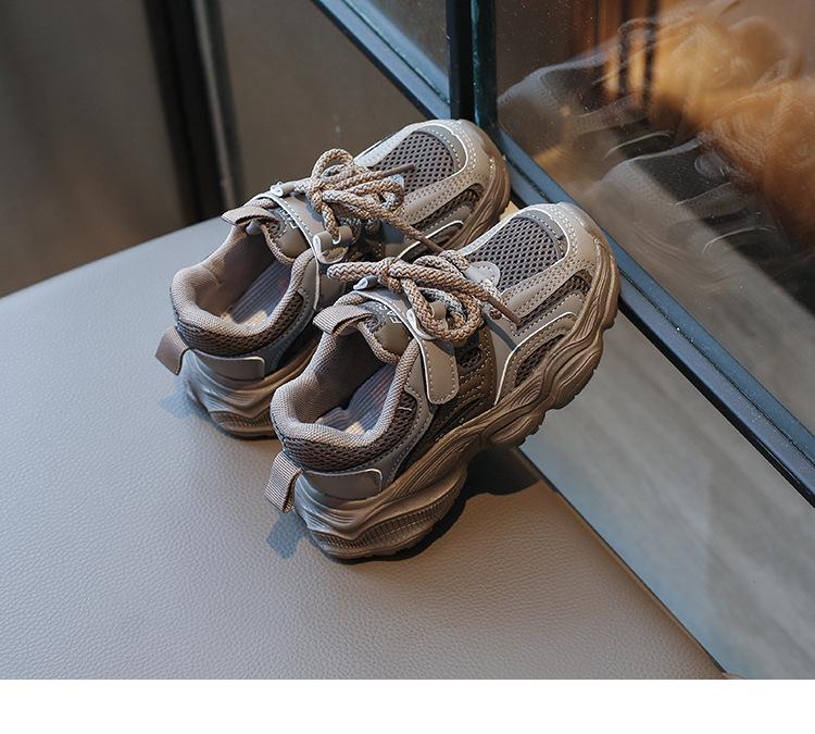 Classmate 2025 Spring and Autumn New Breathable Mesh Boys Sports Dad Shoes Little Girl Fried Street Mesh Shoes Sports Shoes