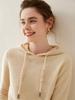 Women's Cashmere Hoodie: Solid Color Loose Slimming Pullover Knit Sweater for Autumn/Winter Outerwear