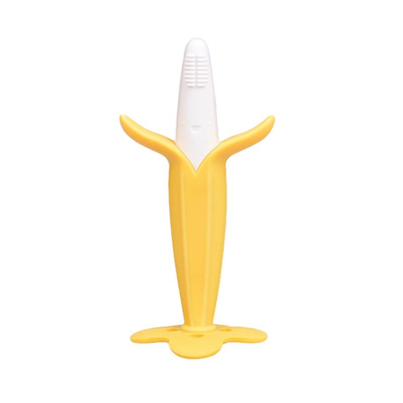 Popular Silicone Banana Teether and Toothbrush with Suction Cup - Baby Safe Molar Stick, Food Grade Chew Toy