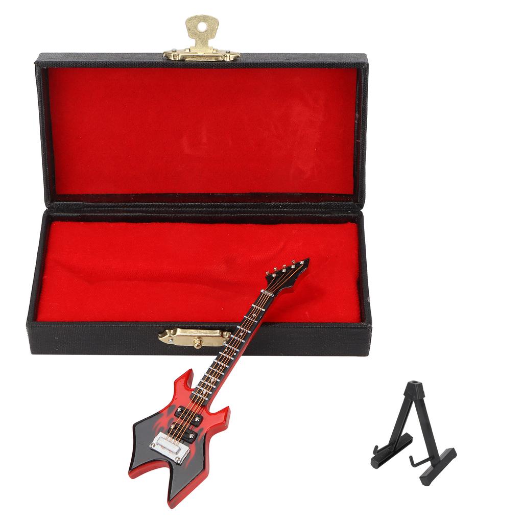 Bass Model Miniature Wooden Simulation Guitar Model Musical Instrument Ornaments