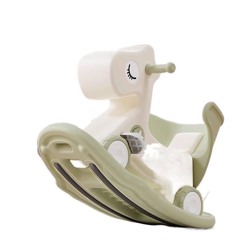 Happy Tree Dual-Use Wooden Rocking Horse & Slider for Infants & Toddlers with Free Shipping