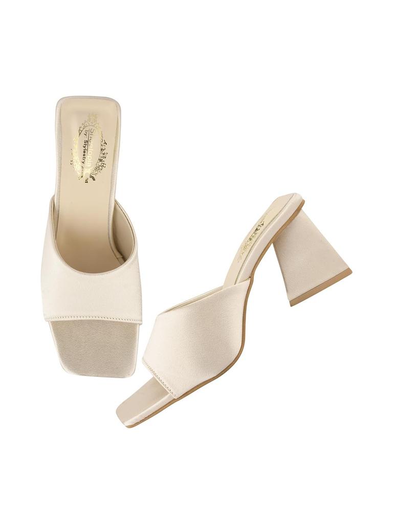 Shoetopia Stylish Solid Black Triangle Block Heels For Women & Girls /Eu37