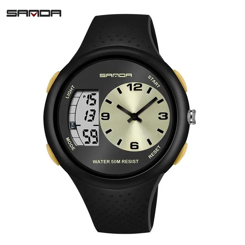 SANDA Digital Watch Men Military Army Sport Quartz Wristwatch Original Top Brand Luxury LED Waterproof Male Electronic Clock 763