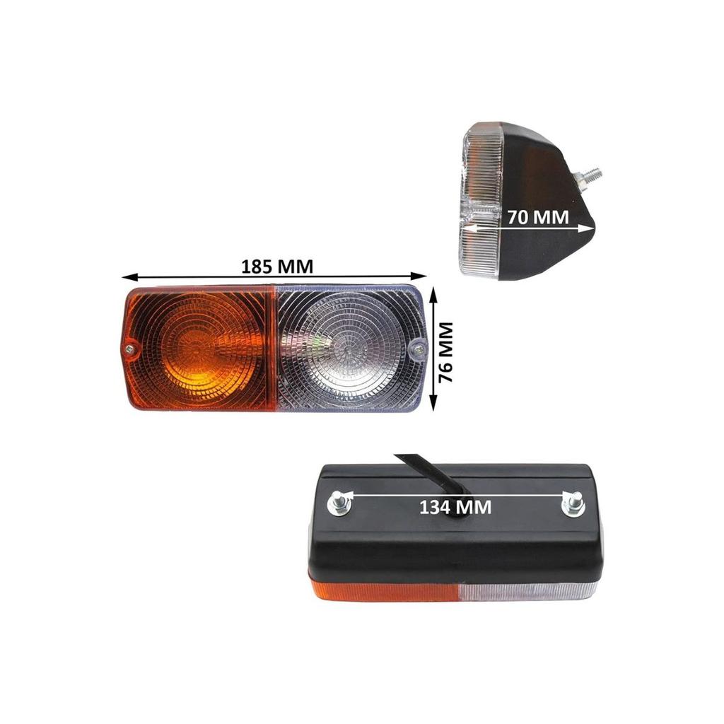 APSMOTIV Front lamp Side Indicator lights with 12v Bulbs Replacement for Massey Ferguson tractor 230 240 250 265 275 290 298 365 375 390 398 399