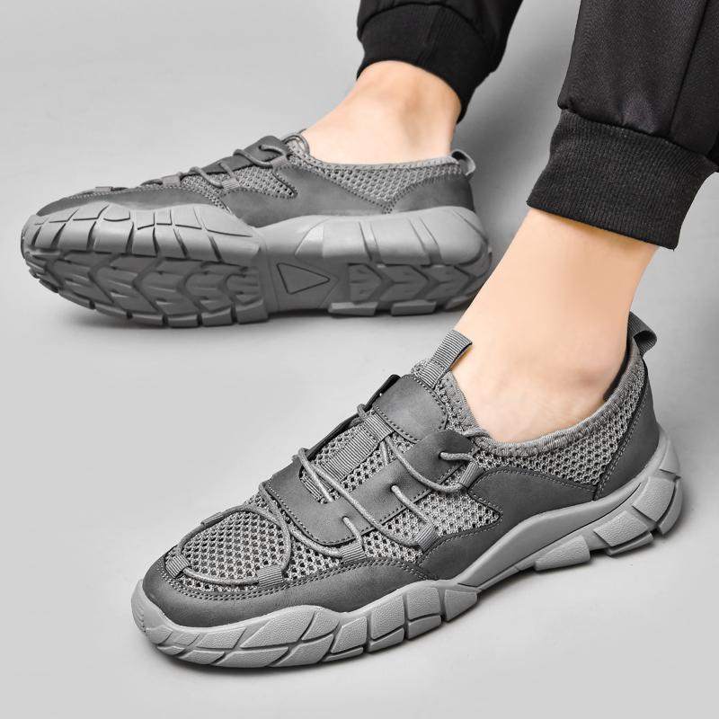 Men's Flying Woven Mesh Fashionable Casual Leather Shoes New Sandals Man Fashion Summer Outdoor Breathable Beach Sandals 37-47