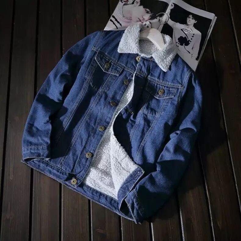 Men's Trendy All-Match Thick Winter Warm Velvet-Lined Denim Jacket