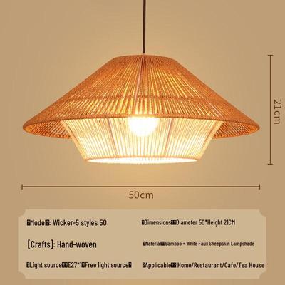 New Chinese Style Rattan Bamboo Pendant Light