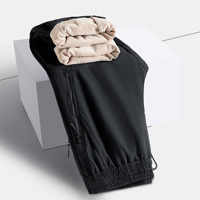 Plush Casual Pants for Men Three-proof Work Pants for Men Outdoor Waterproof Charge Pants for Men Men Tying Foot Paratrooper Pants for Men