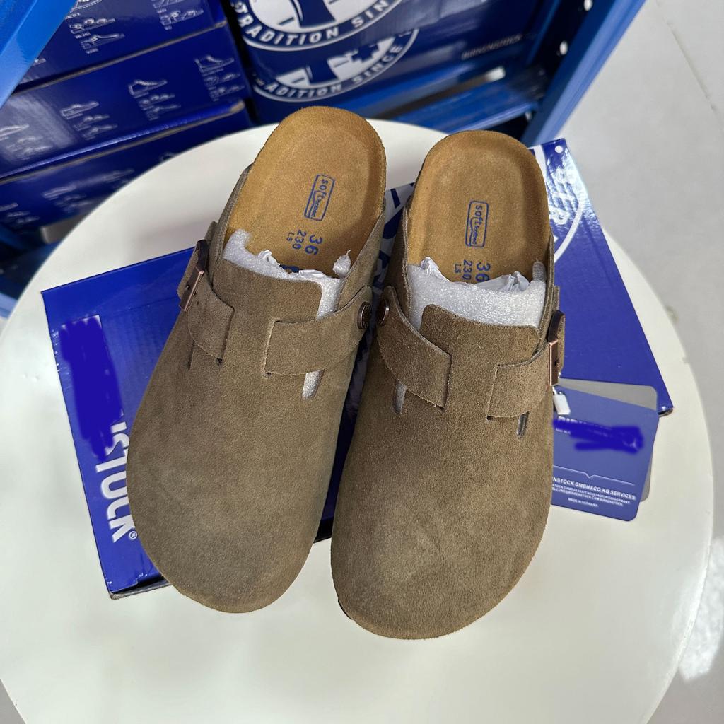 Boken Schuhe, Zehenkappen, Hausschuhe, Echtes Rindsleder, Kork, Retro Dicke Sohle, Japanischer Stil, Hässlich und Niedlich, Coole Outdoor-Hausschuhe