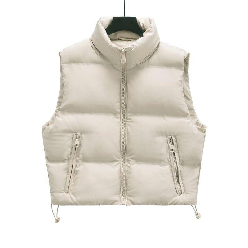 Fashion Style 2024 Autumn and Winter New Arrival Women's Stylish Slim Looking Easiest for Match Sleeveless Short Stand Collar Vest 3046214