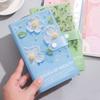 Flower Printed Button Notebook for Money Anti-splash Water PVC Savings Book  50 Sheets