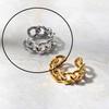 925 Silver Rings For Women Hollow Out Gold Color Temperament Personality Fashion Female Trendy Resizable Opening Rings