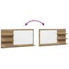 Bathroom Mirror with Shelves Artisan Oak Finish 90 x 11 x 45 cm Engineered Wood