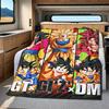 1pz Coperta in Flanella con Stampa Son Goku, Alta Qualità per Tutte le Stagioni, Decorazione per la Casa, Calore e Comfort, Perfetta per Regali di Natale