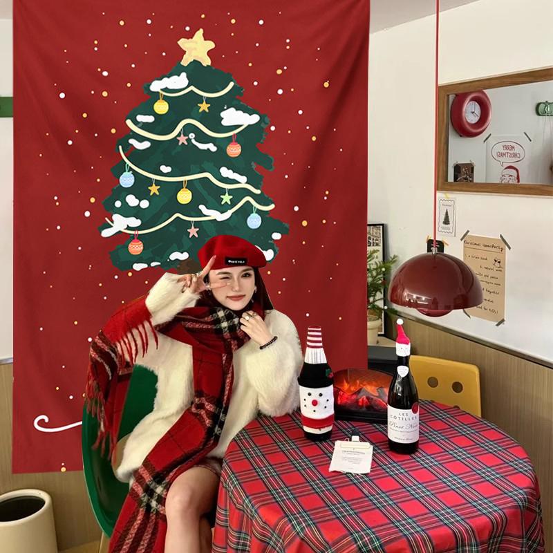 Christmas Decorative Hanging Tapestry Room Backdrop Photo Props Wall Tapestry Xmas 2025 New Year Hanging Cloth