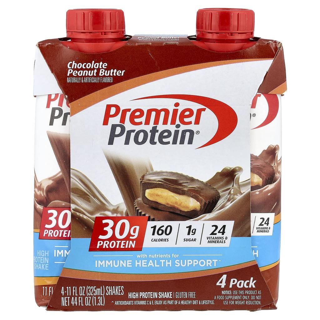 Premier Protein, High Protein Shake, Chocolate Peanut Butter, 4 Shakes, 325ml (11 fl oz) each