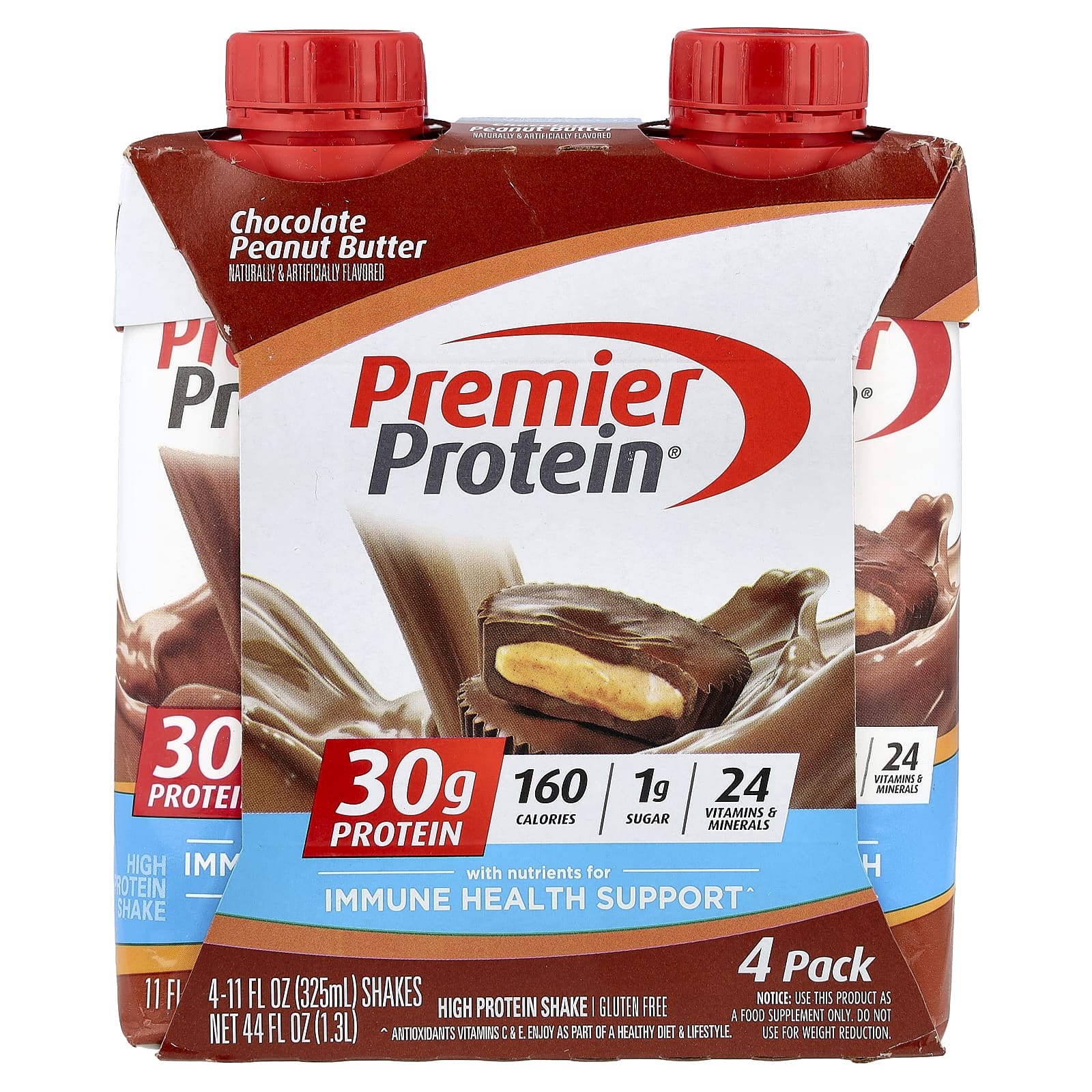 

Premier Protein, High Protein Shake, Chocolate Peanut Butter, 4 Shakes, 325ml (11 fl oz) each