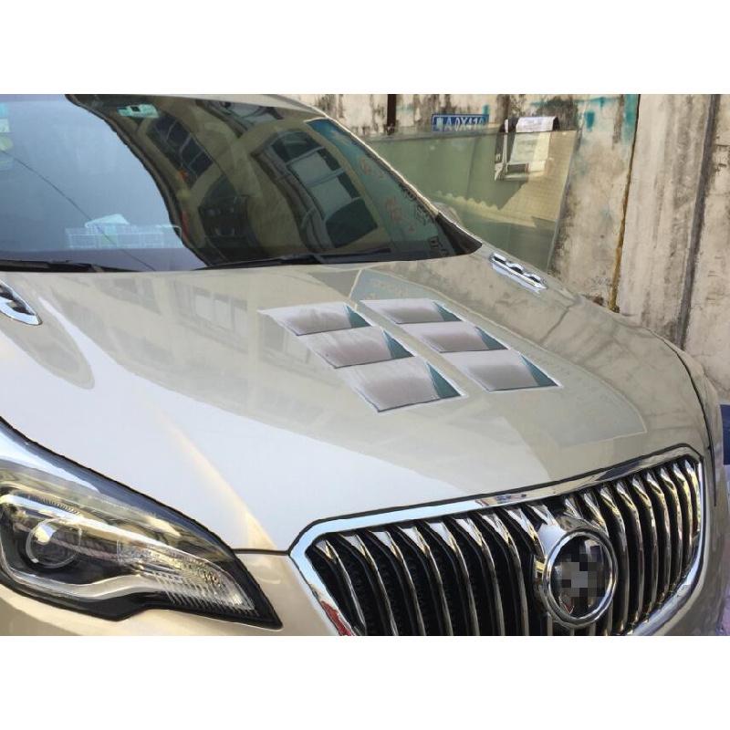 1Pc 3D Fake Vents Decorative Outlet Side Hood Vents Sticker For Auto Car Vehicle