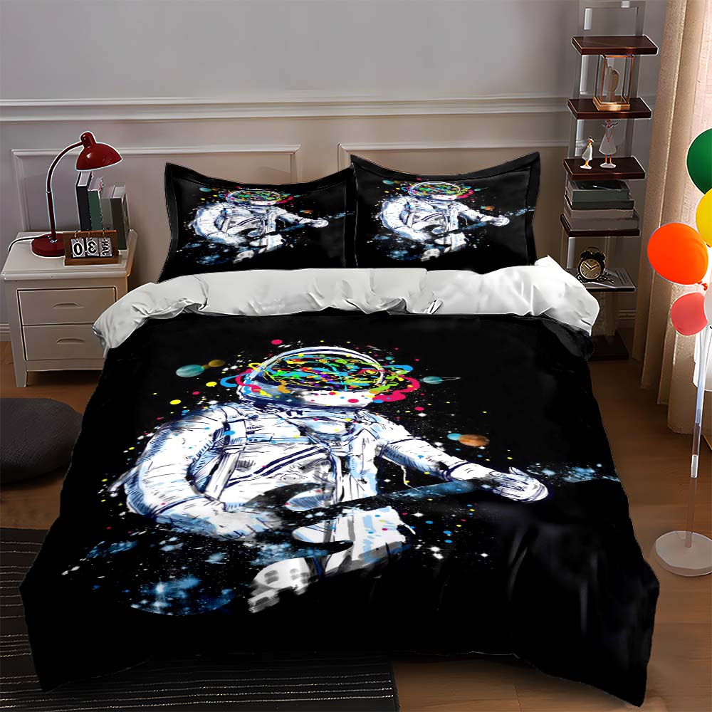 

Astronaut cosmic artwork. Bedding Duvet cover sets Duvet covers Pillowcases gifts (1 * Duvet Cover 2 * Pillowcases, without duvet insert) 135x200cm