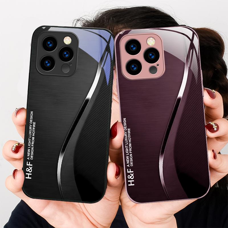 Grüner Farbverlauf Seide Für iPhone 16 E 15 14 13 Plus 12 mini 11 Pro Max XR Xs Max X 7 8 Plus 6 6S 2022 Gehärtetes Glas Handyhülle