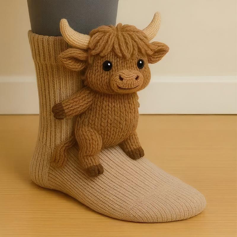 

Cute Cozy Fuzzy Thick Warm Crew With 3D Ears 3D Knitted Animal Socks For Women Teens Kids Home Winter Holiday Gift Christmas